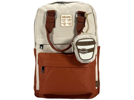 Міський рюкзак HELLOMUMU на три віділеня брилок у подарунок U6674-4 темно-помаранчевий