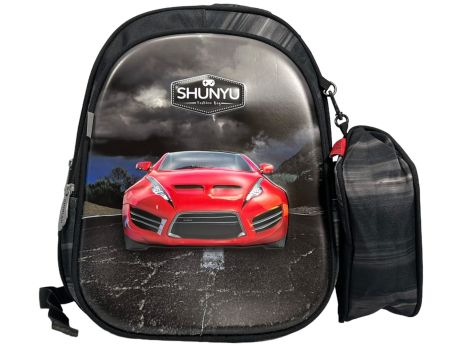 Шкільний рюкзак SHUNYU на три віділеня,пинал у подарунок 8805-1 чорний