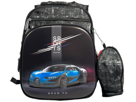 Шкільний рюкзак SHUNYU на чотири відділення,пенал у подарунок 6603-2 чорний