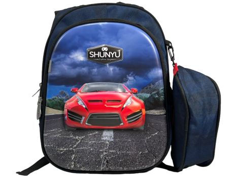 Шкільний рюкзак SHUNYU на три віділеня,пинал у подарунок 8805-2 синій