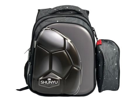 Школьный рюкзак SHUNYU на 3 отделения, пинал в подарок 8800-3 серый