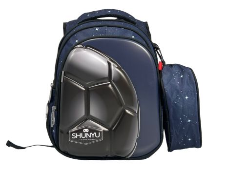 Шкільний рюкзак SHUNYU на 3 відділення,пенал у подарунок 8800-2 синій