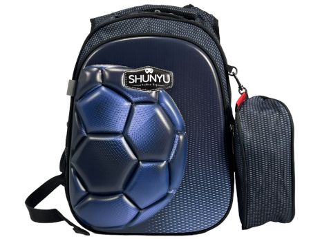 Школьный рюкзак SHUNYU на три отделения, пинал в подарок 8803-2 синяя