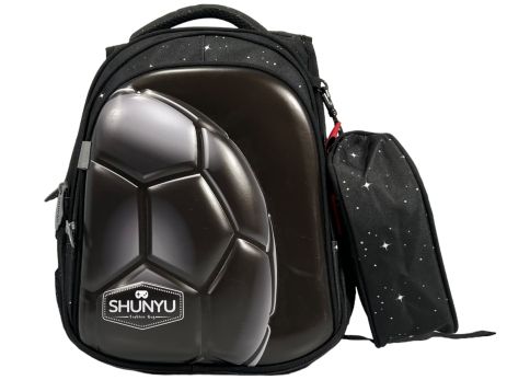 Шкільний рюкзак SHUNYU на 3 віділеня,пинал у подарунок 8800-1 чорний