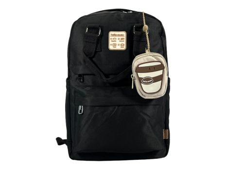 Міський рюкзак HELLOMUMU на три відділення брелок у подарунок U6674-1 чорний