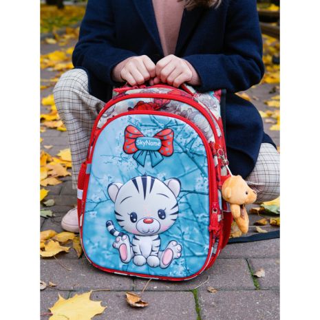 Рюкзак шкільний для дівчинки SkyName (Winner) R1-024 Розмір 37*30*16 см, червоний з синім