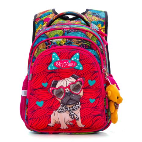 Детский школьный рюкзак R2-174, для девочки Winner SkyName,размер: 30*18*37см красный