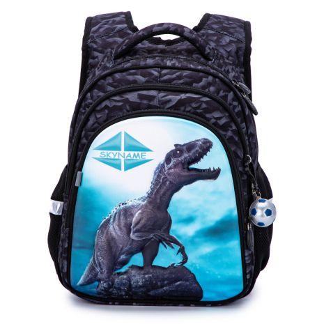 Шкільний рюкзак для хлопчика R2-189, три відділи, брелок-м'яч, SkyName(Winner)розмір: 30*18*37см сірий з блакитним