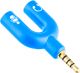 Разветвитель для наушников и микрофона Addap AJA-03, 3,5 мм Jack 3-pin на 4-pin | Аудиоадаптер, сплиттер, голубой