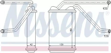 Радіатор обігрівача Nexia (до 2008 р.) алюм., NISSENS (76511) (03059812)