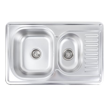 Кухонна мийка із нержавіючої сталі Platinum ДЕКОР 7850D (0,8/180 мм)