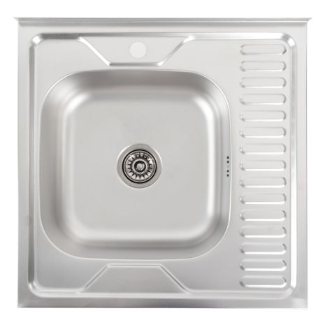 Кухонная мойка из нержавеющей стали Platinum ДЕКОР 6060 L (0,7/160 мм)