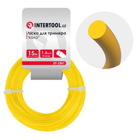 Лісочка для тримера "коло", 1.6 мм * 15 м INTERTOOL DT-2301