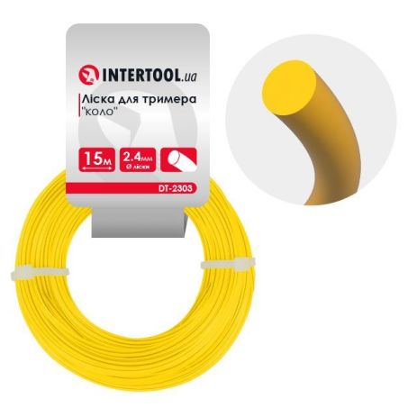 Лісочка для тримера "коло", 2.4 мм * 15 м INTERTOOL DT-2303