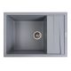 Кухонна мийка гранітна матова 7050 CASCADA Platinum Сірий металік