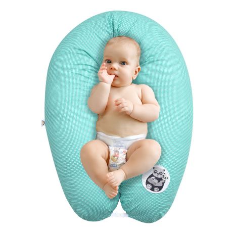 Подушка для беременных и кормления с карабином PAPAELLA 30х170 см горошек ментол (8-33266*003)