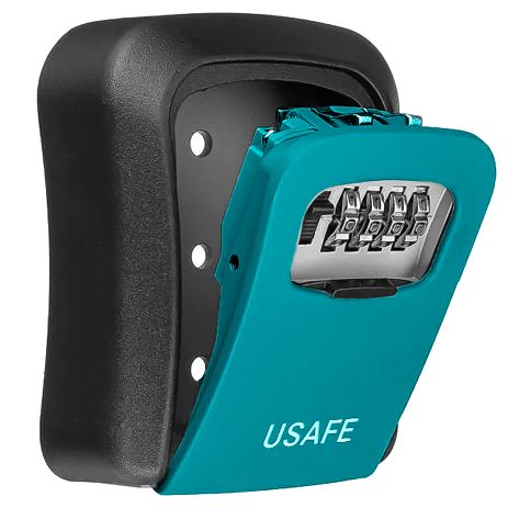 Антивандальный наружный мини сейф для ключей uSafe KS-03, с кодовым замком, настенный, Темно зеленый