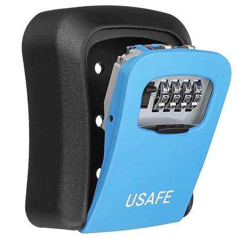 Антивандальний зовнішній сейф для ключів uSafe KS-03, з кодовим замком, настінний, Синій