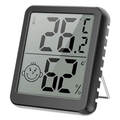 Електронний кімнатний термометр-гігрометр UChef YZ-6050, термогігрометр для вимірювання температури та вологості в приміщенні, чорний