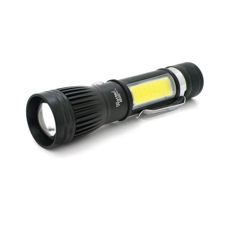 Фонарик ручний Watton WT-602, Cree T6+16SMD, 3 реж., ZOOM, 6800mAh аккумулятор, заряджання microUSB. IP44. 135