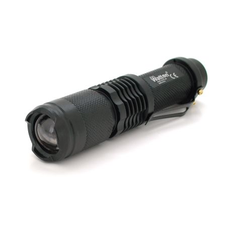 Ліхтар ручний Watton WT-086, 1LED Cree T6, 3W, 4 режими, ZOOM, 18650/2800mah, Black, IP44, СЗУ від USB,