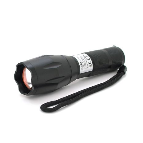 Ліхтар ручний CATA CT-8025, 1LED Cree XM-L T6, 10W, 5 режимів, ZOOM, 18650/3400 вбудований, Black, IP44,