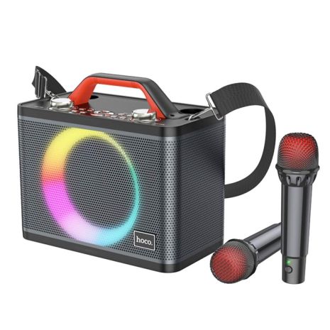 Портативная колонка HOCO BS57 Jenny dual mic wireless karaoke BT speaker Black