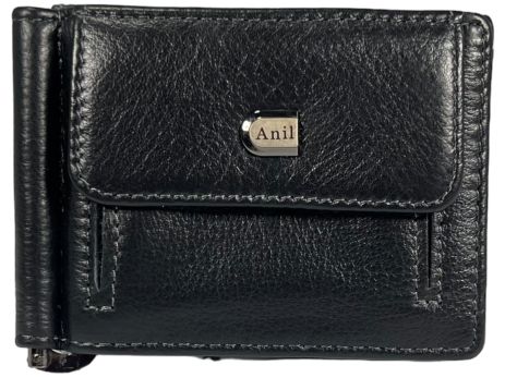 Чоловічий гаманець-затискач Anil з натуральної шкіри 730-A чорний