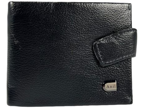 Чоловічий гаманець Anil з натуральної шкіри 701-A чорний