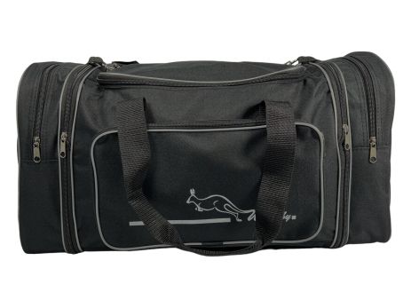 Дорожня сумка Wallaby на 2 віділеня 365-2 чорна з сірим