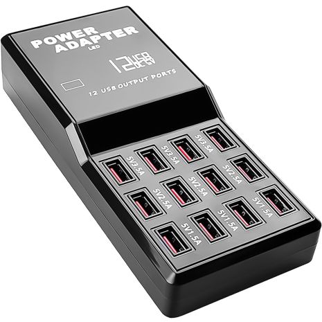Зарядний пристрій Addap WLX-858, сзу на 12 USB портів, 60W