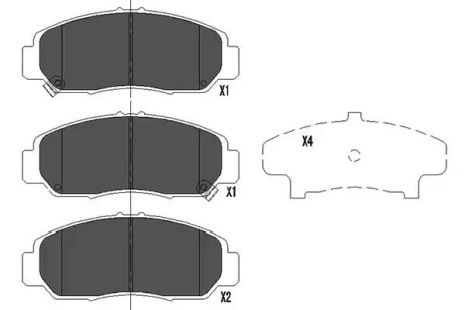 Комплект гальмівних колодок, дискове гальмо HONDA CIVIC, KAVO PARTS (KBP2037)