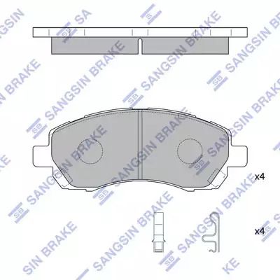 Комплект тормозных колодок, дисковый тормоз SUBARU IMPREZA, SANGSIN (SP1228)