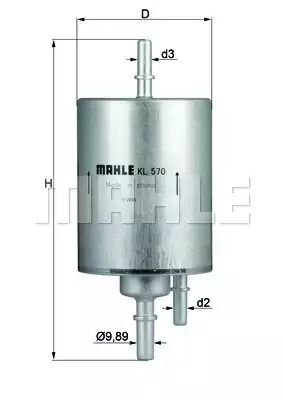 Фільтр паливний AUDI A6, MAHLE/KNECHT (KL570)