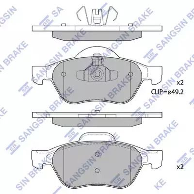 Комплект тормозных колодок, дисковый тормоз RENAULT MEGANE, SANGSIN (SP1414)