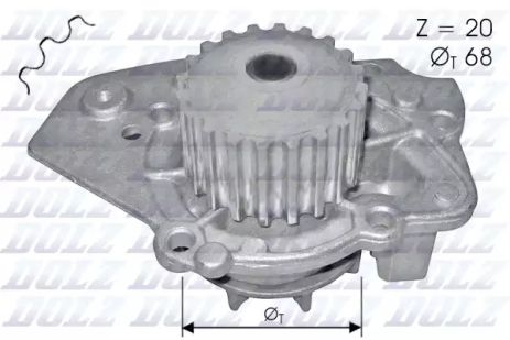 Помпа, водяной насос PEUGEOT 306, LADA NIVA, DOLZ (N206)