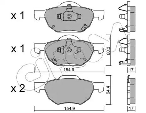 Комплект тормозных колодок, дисковый тормоз HONDA ACCORD, CIFAM (8227300)