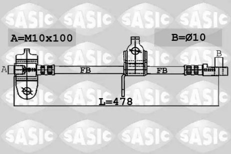 Шланг гальмівний FORD TRANSIT, Sasic (6606032)