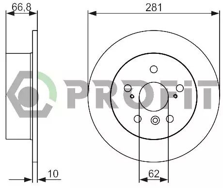 Диск тормозной LEXUS ES, TOYOTA CAMRY, PROFIT (50102028)