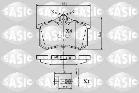 Комплект тормозных колодок, дисковый тормоз LANCIA PHEDRA, PEUGEOT 2008, Sasic (6210001)