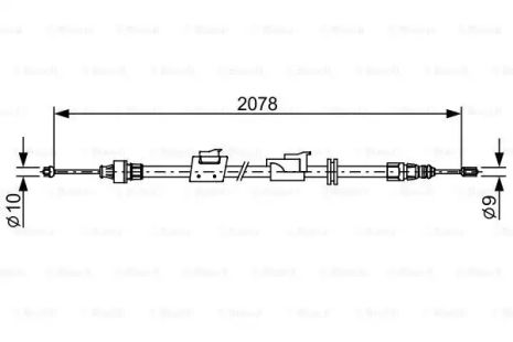 Трос ручного тормоза FORD GALAXY / S-MAX / MONDEO, BOSCH (1987482706)