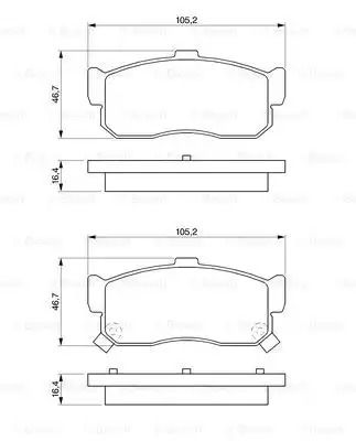 Комплект тормозных колодок, дисковый тормоз NISSAN CEFIRO, BOSCH (0986461144)