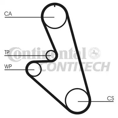 Ремінь зубчастий ГРМ CHEVROLET MONZA, DAEWOO ESPERO, CONTITECH (CT959)