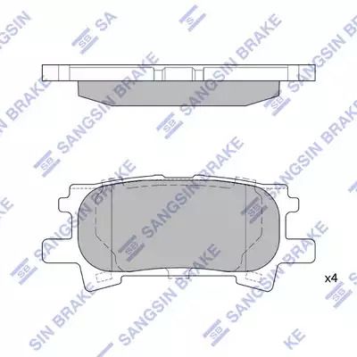 Комплект тормозных колодок, дисковый тормоз TOYOTA HIGHLANDER, LEXUS RX, HI-Q (SP1385)