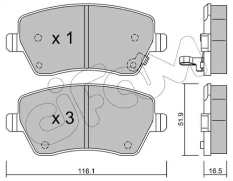 Комплект тормозных колодок, дисковый тормоз OPEL AGILA, OPEL AGILA, CIFAM (8224851)