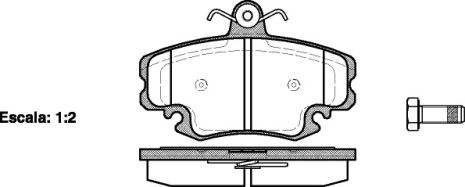 Комплект тормозных колодок, дисковый тормоз LADA LARGUS, DACIA LOGAN, REMSA (014120)