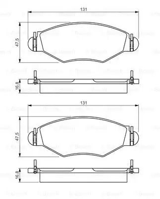 Комплект тормозных колодок, дисковый тормоз PEUGEOT 206, BOSCH (0986495244)