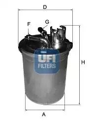 Фильтр топливный AUDI A6, UFI (2445100)