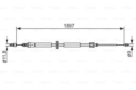 Трос ручного тормоза RENAULT SCÉNIC, BOSCH (1987482433)