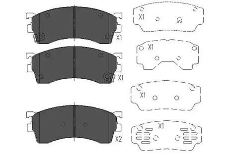 Комплект тормозных колодок, дисковый тормоз ISUZU TROOPER, FORD USA, KAVO PARTS (KBP4503)